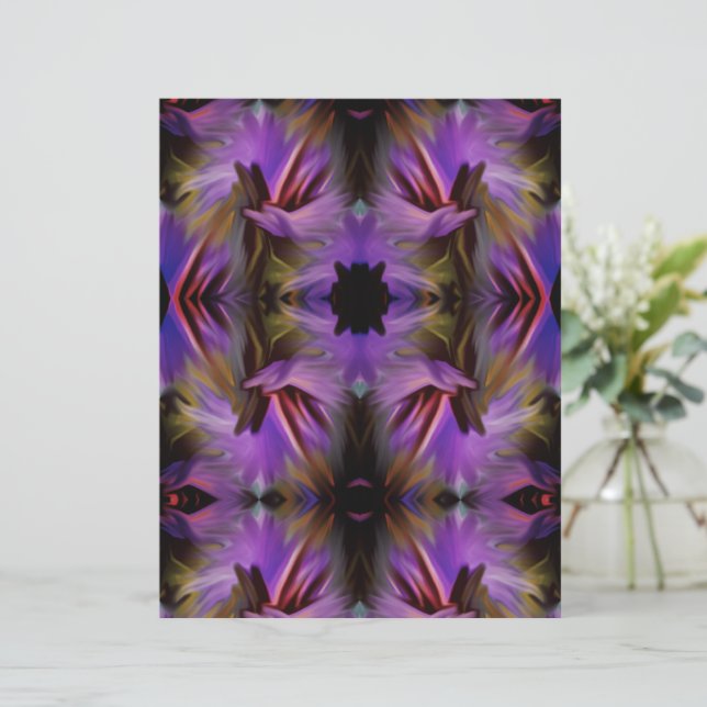 Papel Scrapbook Abstrato de pincel azul roxo (Em pé/Frente)