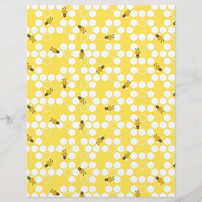 Papel Scrapbook Bumble Bee de dupla face (Frente)