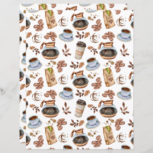 Papel Scrapbook Café (Frente/Verso)