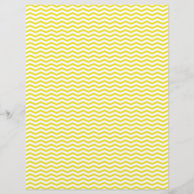 Papel Scrapbook Chevron Amarelo/Zig Zag (Frente)