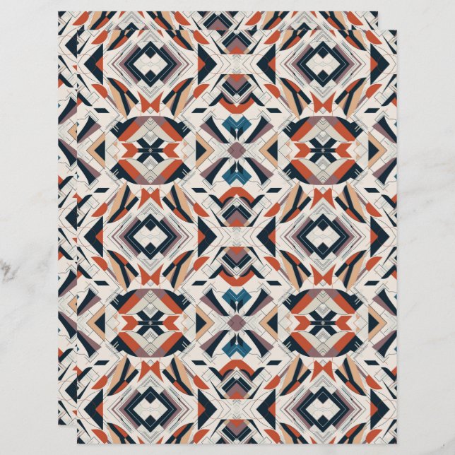 Papel Scrapbook com Abstrato de Aquarela 10 (Frente/Verso)