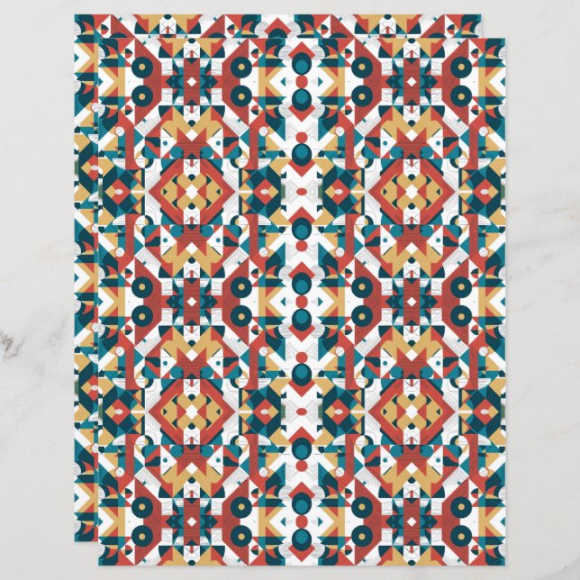 Papel Scrapbook com Abstrato de Aquarela 17 (Frente/Verso)