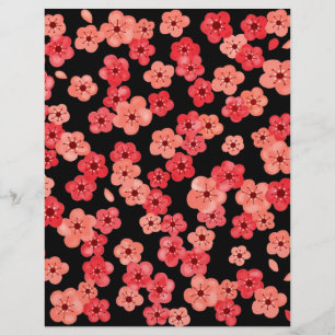Papel Scrapbook com Blossomas de Cereja