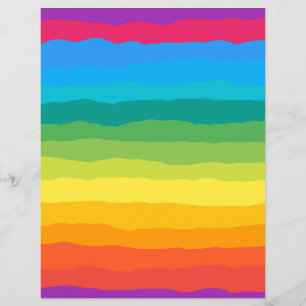 Papel Scrapbook com várias cores Rainbow Wiggly St