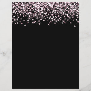 Papel Scrapbook Confetti Glitter Dourado rosa