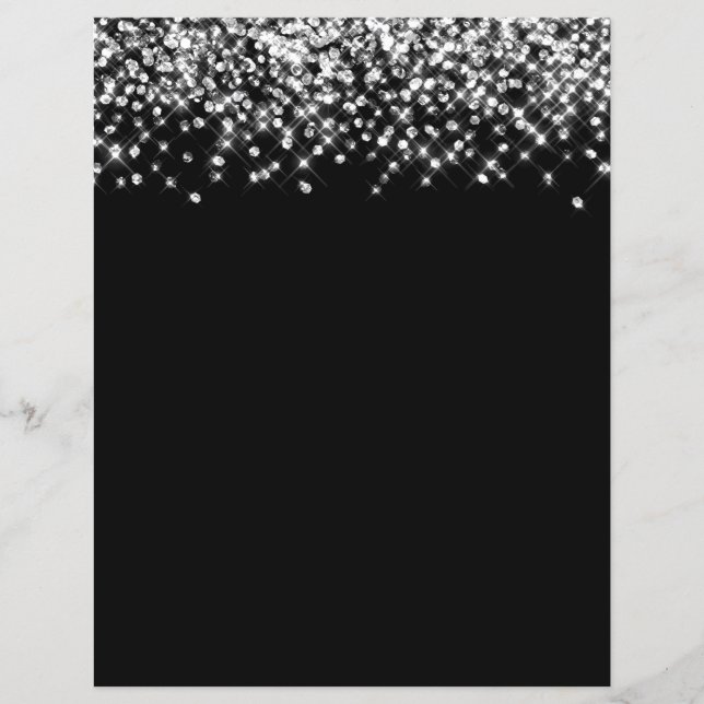 Papel Scrapbook Confetti Glitter Prateado (Frente)