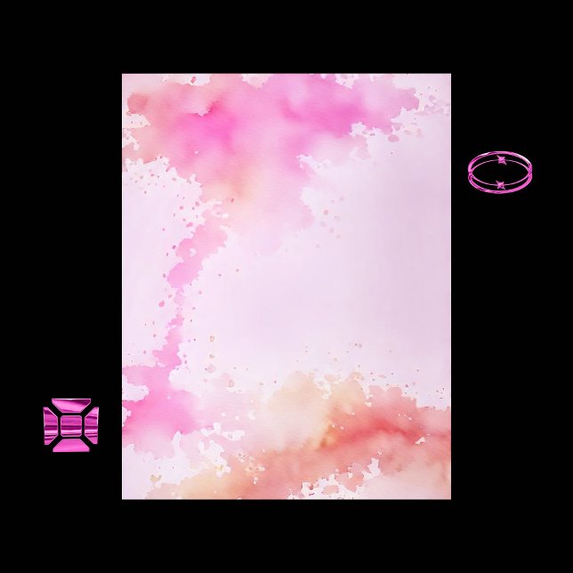 Papel Scrapbook Cor de Água Rosa e Dourada (Criador carregado)