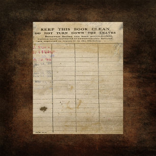 Papel Scrapbook Da Placa De Biblioteca Vintage