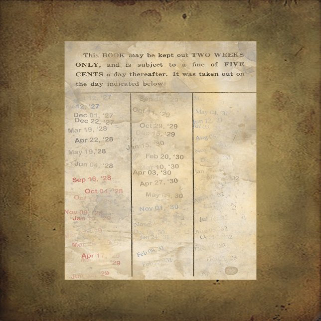 Papel Scrapbook Da Placa De Biblioteca Vintage (Criador carregado)