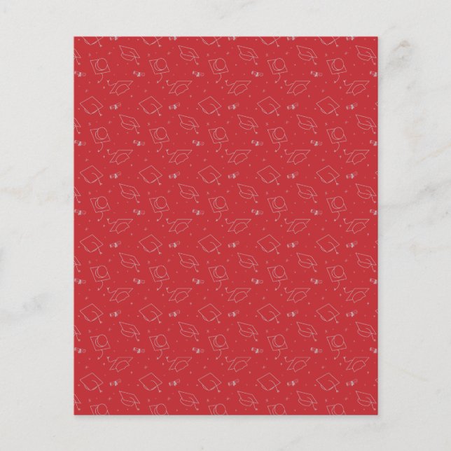 Papel Scrapbook de Boné de formatura Vermelho e Pr (Frente)