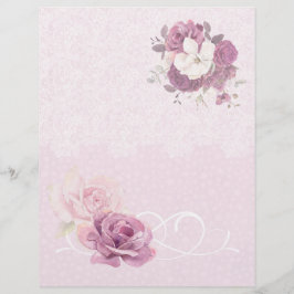 Papel Scrapbook de Casamento Floral e de rendas ro