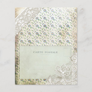 Papel Scrapbook de Colagem Floral Azul Vintage