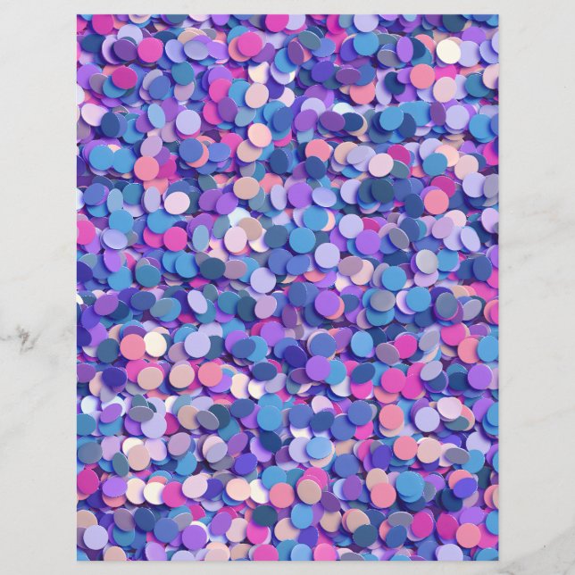 Papel Scrapbook de Confetti Multicolor (Frente)