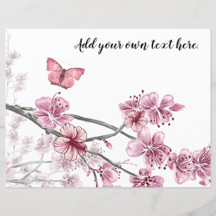 Papel Scrapbook de Diário - Borboletas de Hibiscus