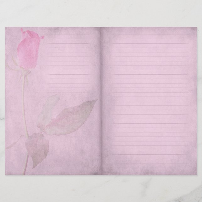Papel Scrapbook de Diário em forma de rosa rosa ro (Frente)