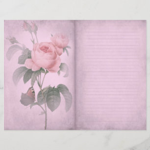 Papel Scrapbook de Diário Rosa Rosa Rosa Vintage