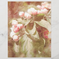 Papel Scrapbook de Flor de Maçã Cor-de-Rosa