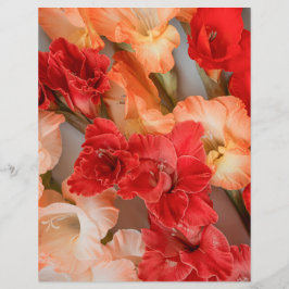 Papel Scrapbook de Flores de Gladíolo Vibrantes