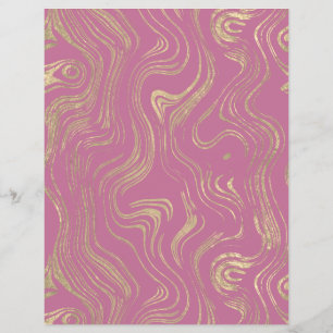 Papel Scrapbook De Folha De Ouro Marbado