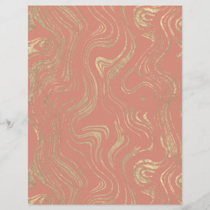 Papel Scrapbook De Folha De Ouro Marbado