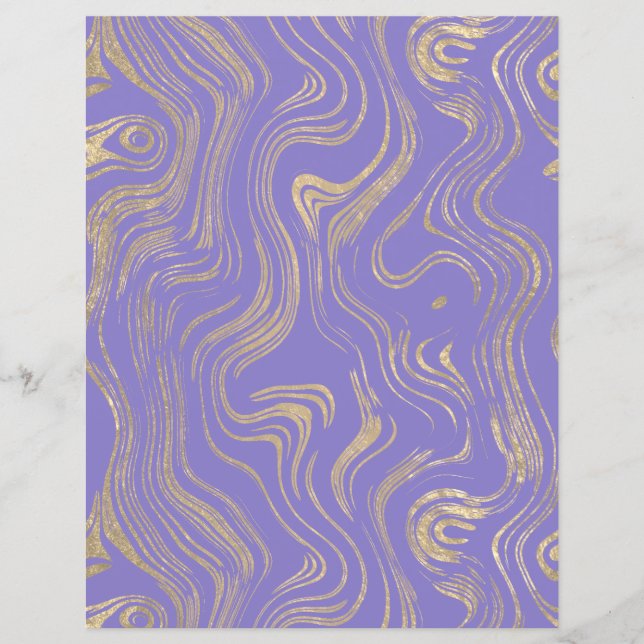Papel Scrapbook De Folha De Ouro Marbado (Frente)