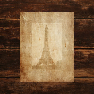 Papel Scrapbook de Imagens em Torre Eiffel Vintage