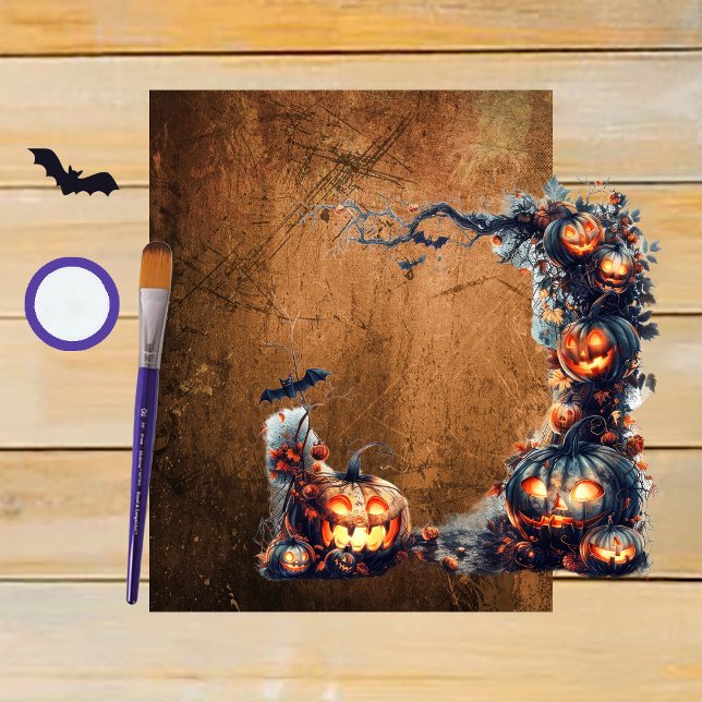 Papel Scrapbook de Orange Grunge Halloween (Criador carregado)