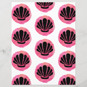 Papel Scrapbook de Padrão de Shell Rosa
