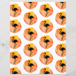 Papel Scrapbook de Padrão Flamingo Laranja