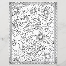 Papel Scrapbook de Página de Coloração Floral Eleg