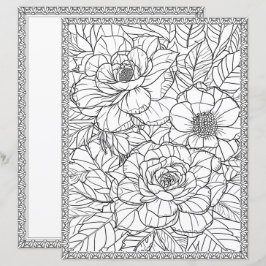 Papel Scrapbook de Página de Coloração Floral Eleg