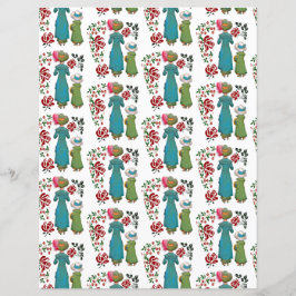 Papel Scrapbook de Rosas vermelhas Florais de Dia 