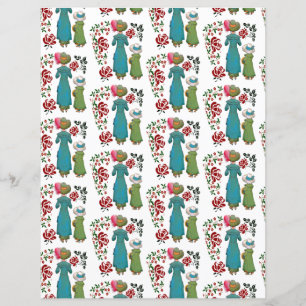 Papel Scrapbook de Rosas vermelhas Florais de Dia