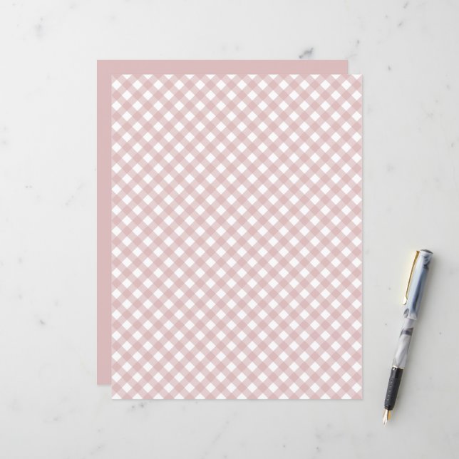 Papel Scrapbook de Xadrez de Sombreado Rosa (Frente/Verso In Situ)