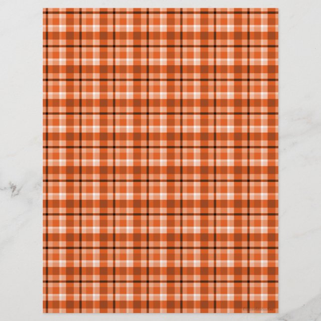 Papel Scrapbook de Xadrez Laranja (Frente)