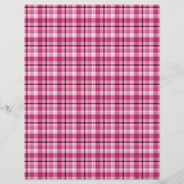 Papel Scrapbook de Xadrez rosa (Frente)