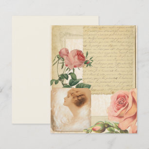 Papel Scrapbook Delicado Rosa Vintage