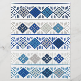 Papel Scrapbook Design de Forma Diamante Azul: