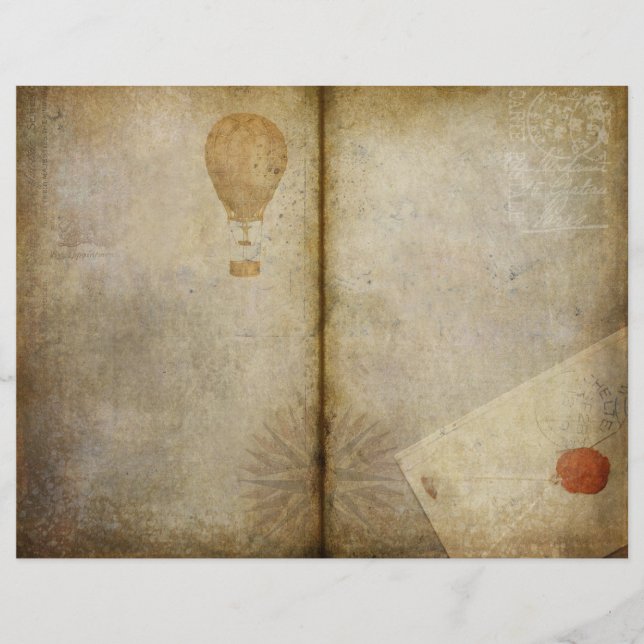 Papel Scrapbook do Diário Viajante Vintage (Frente)