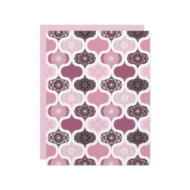 Papel Scrapbook Dusky Rosa Dot Mandalas (Frente/Verso In Situ)