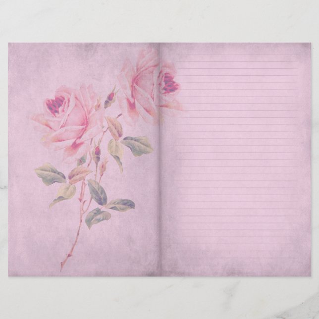 Papel Scrapbook em camadas de Rosa cor-de-rosa (Frente)