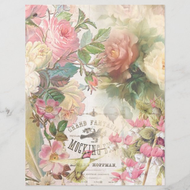 Papel Scrapbook Floral Mockingbird (Frente)