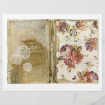 Papel Scrapbook Floral para Diário de Lixo