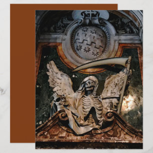 Papel Scrapbook Gótico Halloween Winged Skeleton