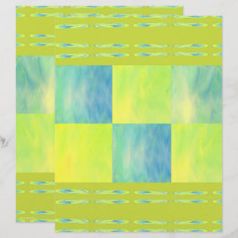 Papel Scrapbook Green Skies Tiles 2 Lados