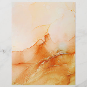 Papel Scrapbook Laranja abstrato Marbado