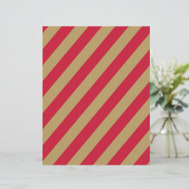 Papel Scrapbook Listras Diagonais Vermelho e Bege