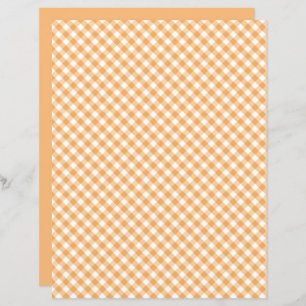Papel Scrapbook Orange Gingham