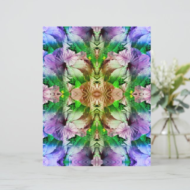 Papel Scrapbook para Abstrato de Flor Hibiscus (Em pé/Frente)