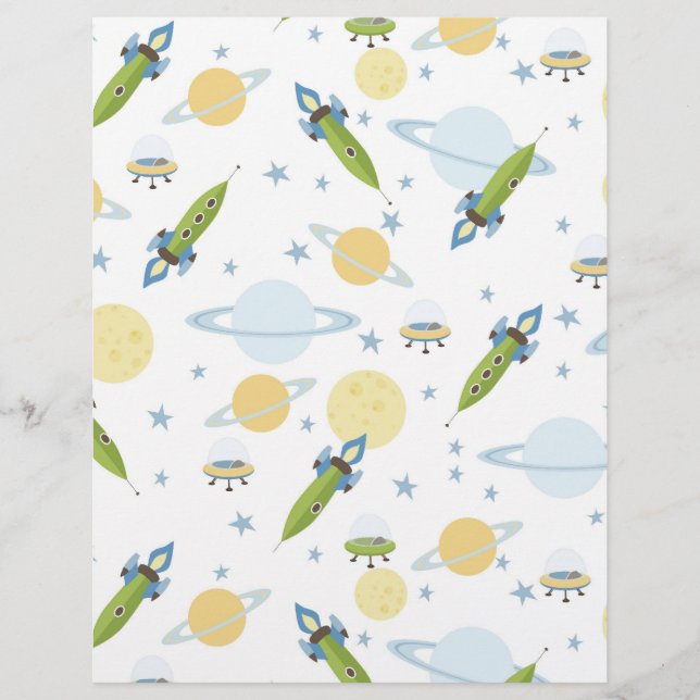 Papel Scrapbook para bebês espaciais (Frente)